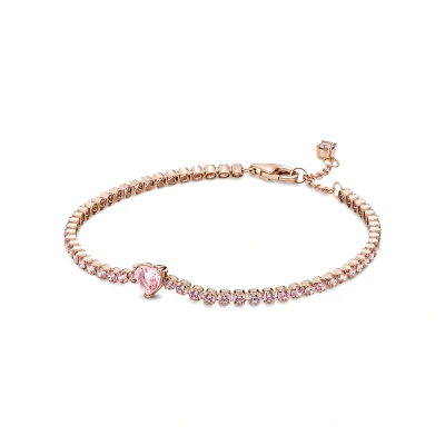 Abbildung von Pandora Sparkling Heart Armband, Damen, Größe: 20, Rose gold plated