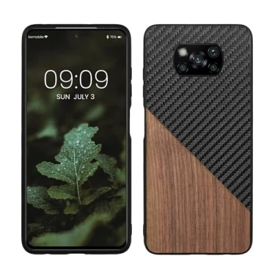 Abbildung von kwmobile Hülle kompatibel mit Xiaomi Poco X3 NFC/Poco Pro Handyhülle Handy Schutzhülle Smartphone Cover Dunkelbraun Schwarz