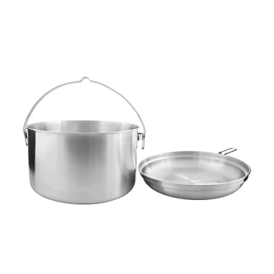Abbildung von Tatonka Camping Kochset Kettle 6,0 L Topf und Pfanne aus Edelstahl 6 Liter Volumen Mit Henkel zum Aufhängen Ø 28,5 x 16 cm
