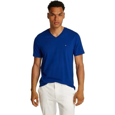 Abbildung von Tommy Hilfiger Essential V NECK TEE Tshirt basic, Herren, Größe: Small, Wedge blue