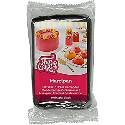 Abbildung von FunCakes Mandelhaltige Zuckermasse (holländisches Marzipan) Midnight Black: Einfach zu verwenden und geschmeidig, perfekt zum Dekorieren von Kuchen, Halal, koscher glutenfrei. 250 g.