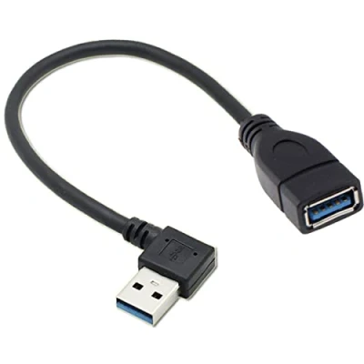 Abbildung von cablecc USB 3.0 Typ A Stecker auf Buchse, Verlängerungskabel, 20 cm, 5 Gbit/s, 90 Grad (rechtwinklig)