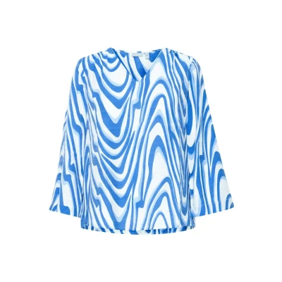 Abbildung von Fransa Frariana Bluse, Damen, Größe: Large, Beaucoup blue aop ms24 02h