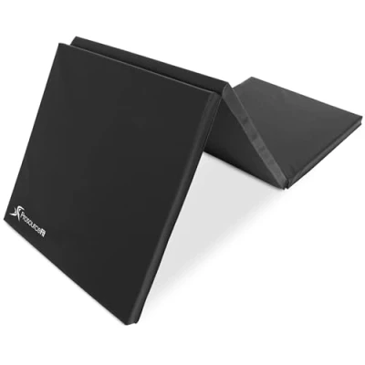 Abbildung von ProsourceFit Tri Fold Folding Thick Exercise Mat 6’x2’ with Carrying Handles for MMA, Gymnastics Core Workouts, Black