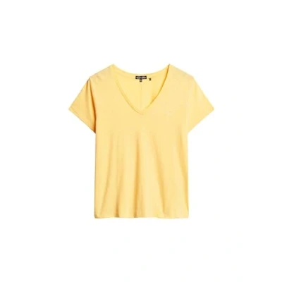 Abbildung von Superdry V Shirt STUDIOS SLUB EMB VEE TEE strukturiertes T mit Ausschnitt und Stickerei