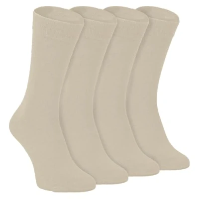Abbildung von sock snob 4er Pack Herren und Damen Atmungsaktiv Bio Uni Bambus Socken (37 42 EU, Beige)