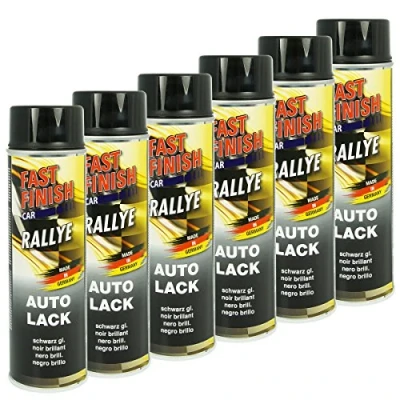Abbildung von Fast Finish 430237 SET Autolack schwarz glänzend 6 x 500ml