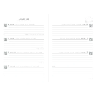 Abbildung von Letts of London Raw Terminplaner 2025, A6, Wochenansicht, Beere