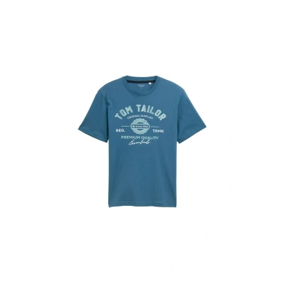 Abbildung von TOM Tailor LOGO TEE Tshirt print, Herren, Größe: Small, Real teal blue