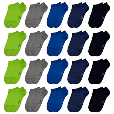 Abbildung von OCERA 20 Paar Kinder Sneaker Socken für Mädchen und Jungen Blau Mix 27/30