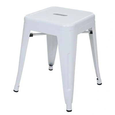 Abbildung von Hocker HWC A73, Metallhocker Sitzhocker, Metall Industriedesign stapelbar weiß