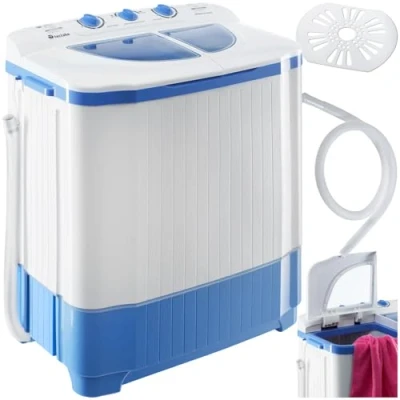 Abbildung von tectake Wäscheschleuder Mini Waschmaschine, 4,50 kg, mit Schleuder, 2 Kammern