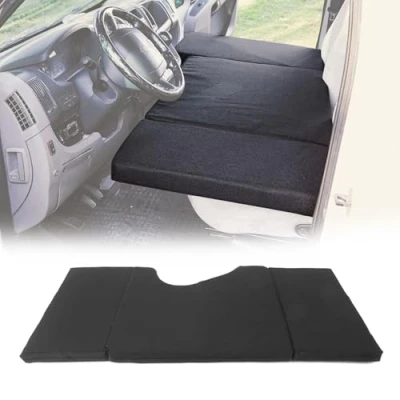 Abbildung von OMAC Camper Bett Fahrerhausbett Matratze kompatibel mit Renault Trafic 2001 2014 Schwarz