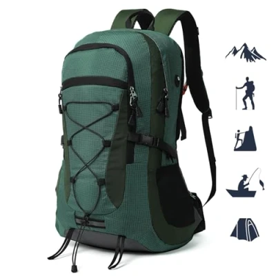 Abbildung von TAN.TOMI Wanderrucksack Herren Damen Rucksack Groß 45l Leicht Trekkingrucksack mit Vielen FäChern, Atmungsaktiver RüCkenpolsterung, Geeignet füR trekking, Bergsteigen, Dunkelgruen