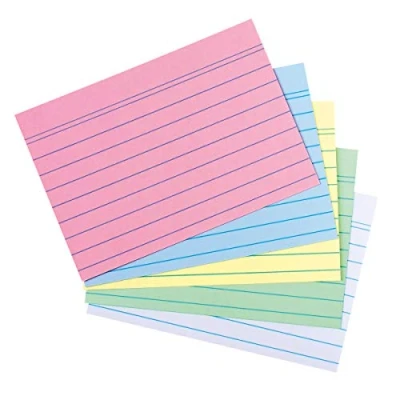 Abbildung von 12 x Herlitz Karteikarten A7 170g/qm liniert farbig sortiert VE=200 St
