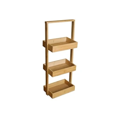Abbildung von hausleben Küchenregal Korbregal Bambus 25x16x65 cm Badezimmer, Wohn Esszimmer Küche Holz Bad umweltfreundlich Regal Stehregal