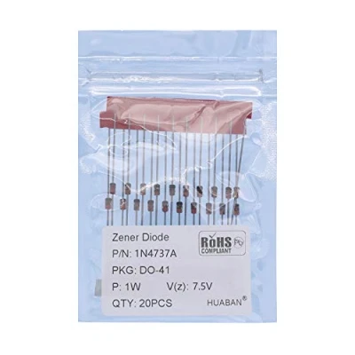 Abbildung von HUABAN 20PCS 1N4737A 1N4737 Silizium Planar Power Zener Diode 1W 7.5V DO 41 (DO 204AL) Axial Diodes 1 Watt 7.5 Volt