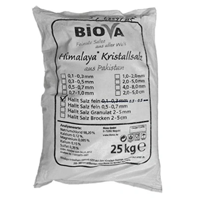Abbildung von Biova Kubisches Halitsalz 25 kg fein 0,3 0,5 mm