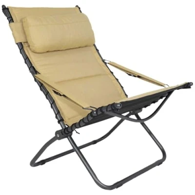 Abbildung von Crespo Tex Comfort Campingstuhl, Aluminium, Gelb, 89x53 cm