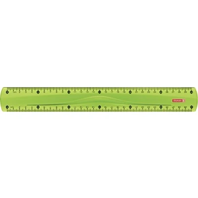 Abbildung von Brunnen 104973052 Lineal (für Schule und Büro Colour Code, 30 cm, mit Griffmulde, für Links Rechthänder) grün