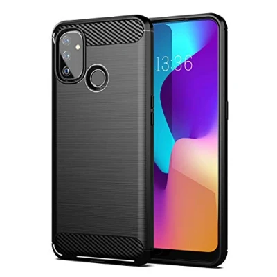 Abbildung von SCL OnePlus Nord N100 Hülle für Hülle, Handyhülle Exquisite Serie Carbon Design Schutzhülle mit Anti Kratzer und Stoß Absorbtion Technologie Schwarz