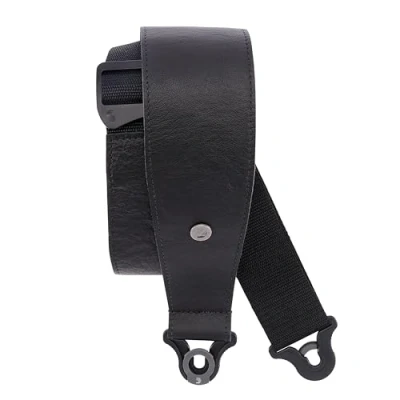 Abbildung von D&#039;Addario Comfort Leder Auto Lock Gitarrengurt, Schwarz, 7,6 cm, Stärke 1.5