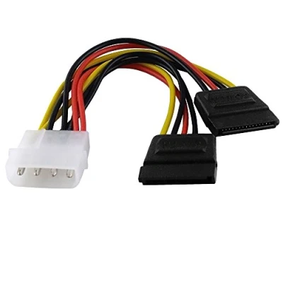 Abbildung von BestPlug 13cm internes PCI Y Strom Kabel Adapter für Computer, 2 S ATA Stecker auf 1 5,25 4pol