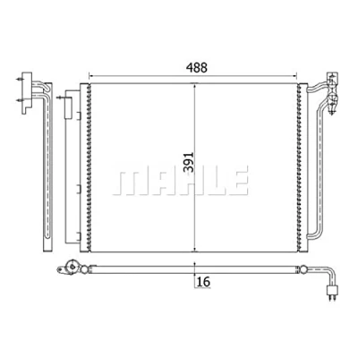 Abbildung von MAHLE ORIGINAL AC 311 001S Klimakondensator mit Trockner 488, 498 BMW: X5