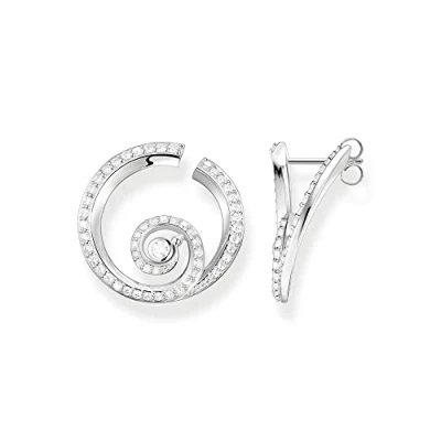 Abbildung von Thomas Sabo Damen Ohrstecker Welle in der Farbe Silber aus 925 Sterlingsilber mit Zirkonia, Größe: 24x24mm, H2227 051 14