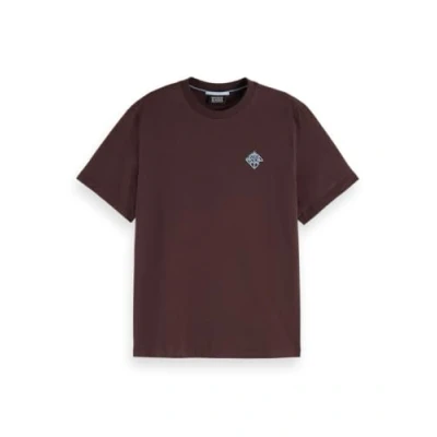 Abbildung von Scotch &amp; Soda Damen Left Chest Artwork T Shirt, Chocolate U290, XL