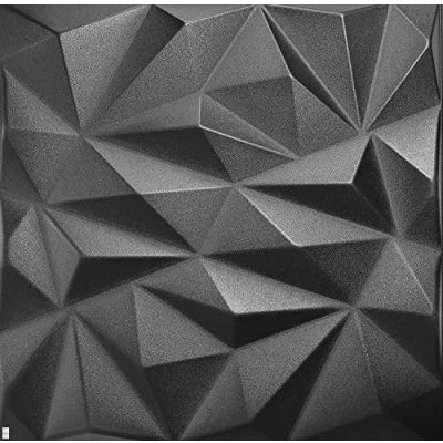 Abbildung von Eurodeco 3D Wandpaneele Wandverkleidung Paneele Dekoren Deckenpaneele Wanddeko Platten Wandtattoos aus Polystyrol XPS Styropor 50 x cm, 3 mm Stärke, Zirkon Schwarz, 8 Stück (2m²)