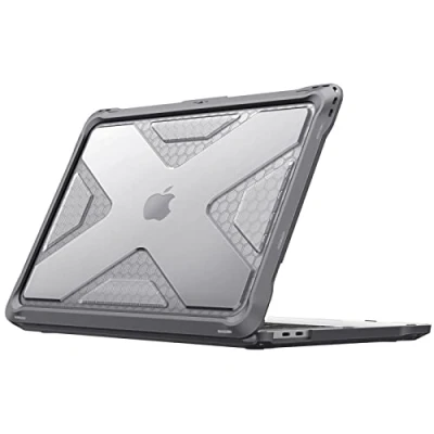 Abbildung von Fintie Hülle Kompatibel mit MacBook Pro 13 Zoll M2/M1 (2022 2016) A2338/A2289/A2251/A2159/A1989/A1706/A1708, Ganzkörper Rugged TPU Stoßstange Schutzhülle 13, Grau