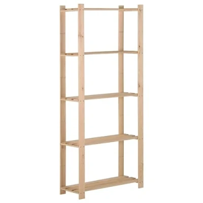 Abbildung von vidaXL Kiefernholz Massiv Lagerregal mit 5 Böden Standregal Haushaltsregal Küchenregal Holzregal Kellerregal Schwerlastregal Regal 80x28,5x170cm