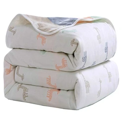 Abbildung von Hayisugal Kuscheldecke zweiseitig Tagesdecke Bettüberwurf 100% Baumwolle Kinder Überwurf Decke Baumwolldecke Bunte Bettdecke Decken Winter Sofa Decke, Giraffe, 120 x 150cm