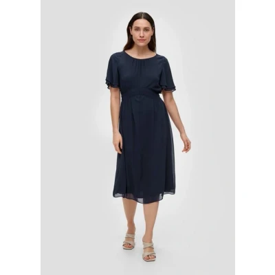 Abbildung von s.Oliver Black Label MIT Raffung Freizeitkleid, Damen, Größe: 36, Navy