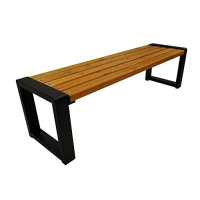 Abbildung von Primario Grande Gartenbank, Parkbank Gartenmöbel, Outdoor Bank mit 350kg Tragfähigkeit Sitzbank Holz Wetterfeste (Grande BO, Tik, 100cm Sitzlänge, CE)