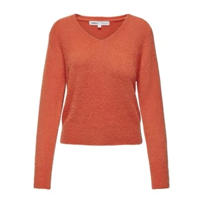 Abbildung von ONLY Damen ONLELLA PIUMO LS V Neck CC KNT Pullover, Tigerlily, XL