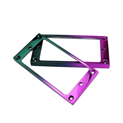 Abbildung von Guyker Flaches Metall Humbucker Tonabnehmer Befestigungsring Set Steg Hals Abdeckrahmen Ersatzteil für E Gitarre oder Präzisionsbass (2 Stück, lila)