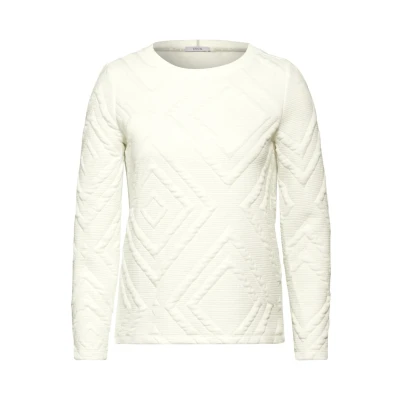 Abbildung von Cecil Langarmshirt, Damen, Größe: Large, Weiß