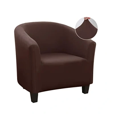 Abbildung von Jaotto Sesselschoner Sesselhusse Stretch Sesselüberwürfe Sofabezug Elastisch Sesselbezug Waschbar Entfernbar für Clubsessel Cafe Stuhl Sessel Loungesessel(Braun,1 Stück)