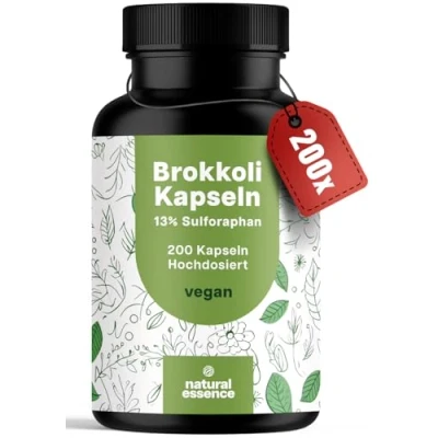 Abbildung von Brokkoli Kapseln 200x Sulforaphan Hochdosiert 500mg pro Kapsel 130mg a 2 Brokkolisprossen Vegan und produziert in Deutschland