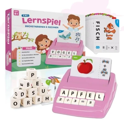 Abbildung von NIYYAH Buchstaben Lernspiel ABC Montessori Lernen ab 4 5 6 Jahre Vorschule Zahlen Schulanfänger 1 Klasse Geschenk für Mädchen Vorschulkind Lernspielzeug Einschulung