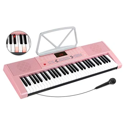 Abbildung von McGrey Home Keyboard LK 6120 MIC Einsteiger mit 61 Leuchttasten (2 St., Inkl. Mikrofon und Notenhalter), 255 Sounds Rhythmen 50 Demo Songs Lernfunktionen