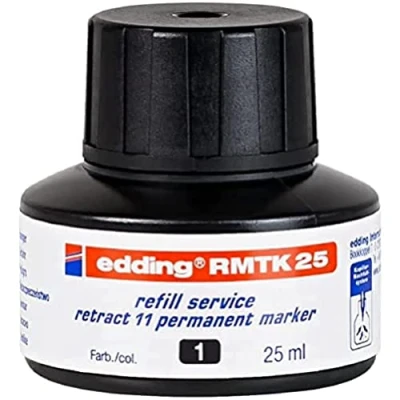 Abbildung von edding RMTK 25 Nachfülltinte schwarz ml mit Kapillarsystem, ideal zum sauberen und unkomplizierten Nachfüllen der Permanent Marker retract 11