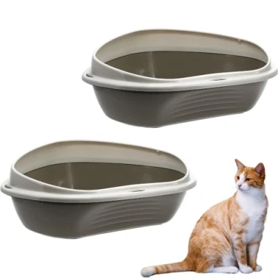 Abbildung von GarPet Katzenecktoilette 2x Katzenklo Ecke XXL Eck Katzentoilette Ecktoilette WC Doppelpack