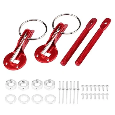 Abbildung von Motorhauben Pin Lock Kit Universal Pins Latch für Rennsportwagen(rot)