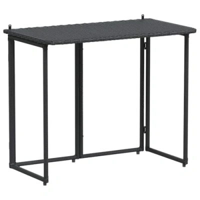 Abbildung von vidaXL Gartentisch Klappbar Schwarz 90x51x75 cm Poly Rattan (1 St)