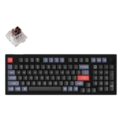 Abbildung von Keychron V5 QMK/VIA Mechanische Tastatur mit knob, Hot Swappable, 96% Layout, Custom Programmable Macro, 1000 Hz, K Pro Brown Switch, Hintergrundbeleuchtung RGB, PBT Keycaps für Mac Windows