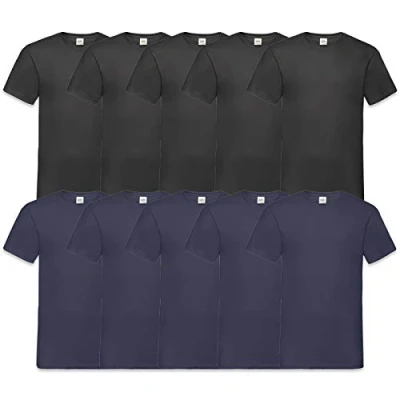 Abbildung von Fruit of the Loom Herren V Neck Valueweight T Shirt (erPack 10 (2XL, 5Schwarz5Navy)