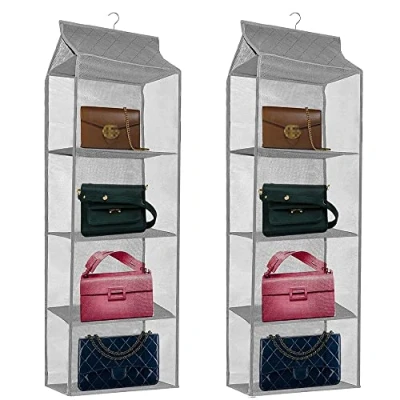 Abbildung von 2 Stk Atmungsaktiver Schrank Organizer,Tasche für Schlafzimmer,Handtaschen Ablage Speicher,Handtasche Kleiderschrank,Veranstalter Taschen,Closet Organizer Faltbar,Platzsparendes Taschenorganizer